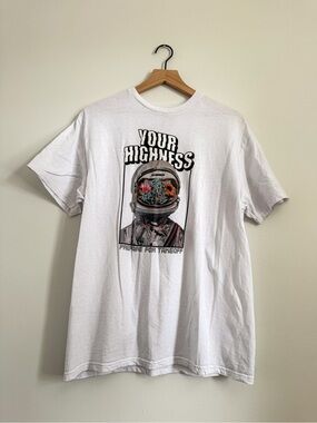 Your Highness Astronaut Graphic T Shirt Space Flowers Graphic Tee Size Large